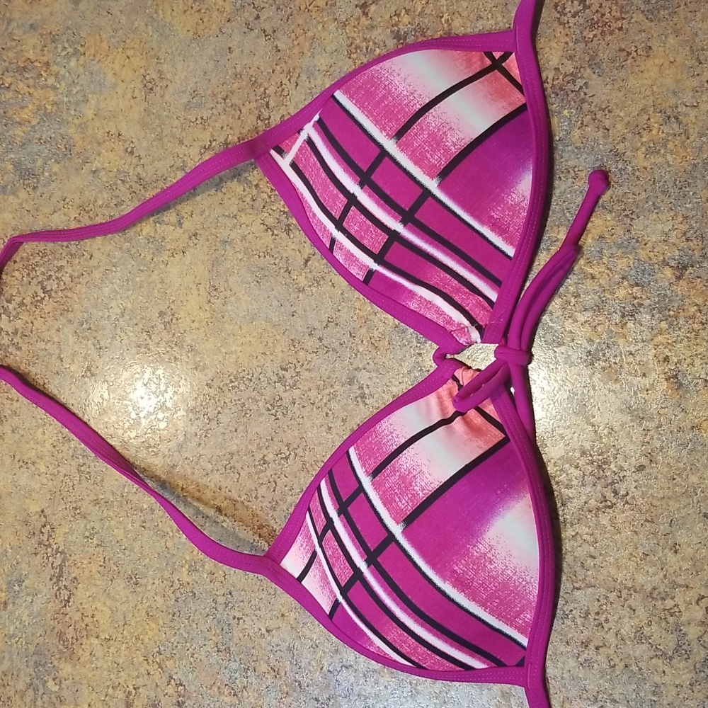 Foxy Jeans women's purpley pink bathing suit top, size medium, GUC